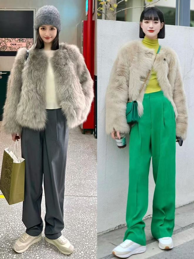 街的“皮草+运动鞋”却个个洋气又好看球盟会体育平台上海女生是真会穿！满大(图5)